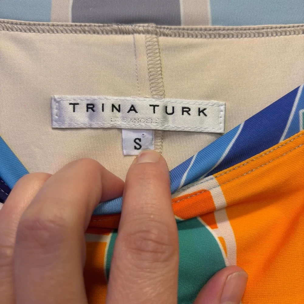 Trina Turk Colorful Abstract Palm Print Sheath Dress Size Small - Picture 3 of 8